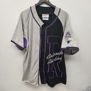 rockies  starter  button up shirt large